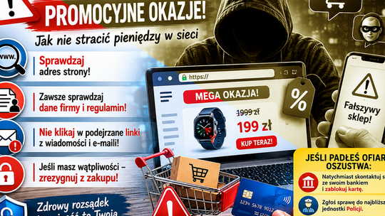 Uwaga na „promocyjne okazje”. Policjanci przypominają, jak nie stracić pieniędzy w sieci.
