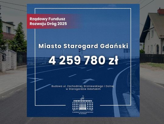 4,2 mln zł dla Starogardu na budowę dróg