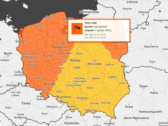 Będzie mocno wiało! Jest ostrzeżenie IMGW II stopnia dla naszego regionu