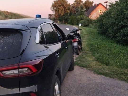 Bez kasku i z blisko 3 promilami alkoholu. Motorowerzysta zatrzymany przez policjantów z Pelplina
