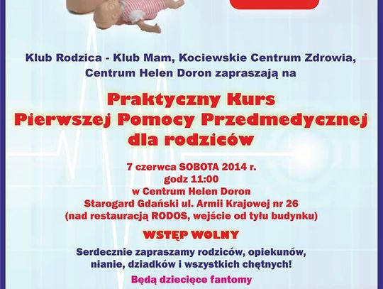 Bezpłatny kurs pierwszej pomocy przedmedycznej dla rodziców i nie tylko