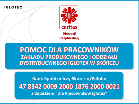 Caritas wesprze pracowników Iglotexu. Uruchomiono specjalne konto bankowe 