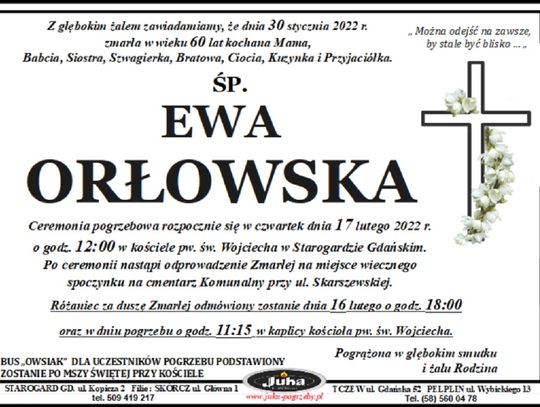 Dzisiaj pogrzeb Ewy Orłowskiej. Morderca wciąż na wolności