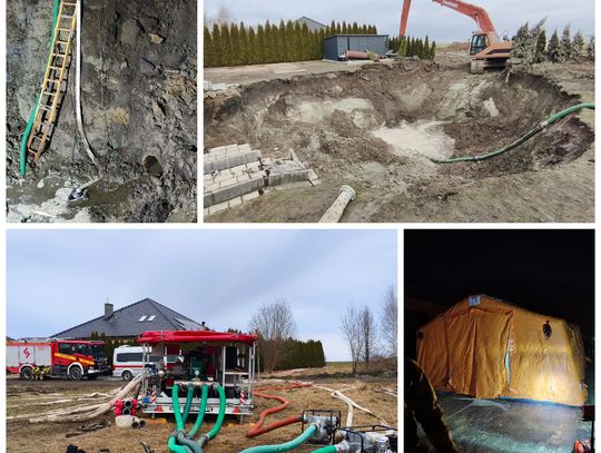 [FOTO] Ogromne zapadlisko przy budynku mieszkalnym! Służby pracują już trzecią dobę. Powołano sztab kryzysowy