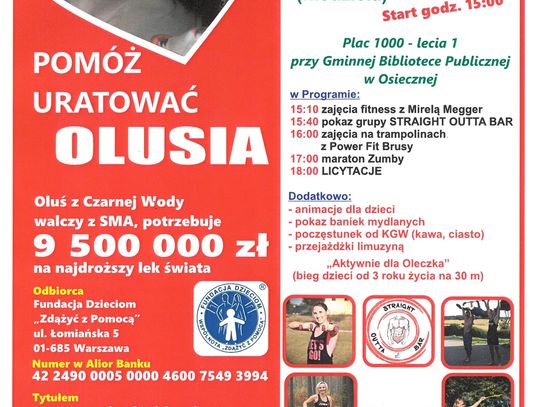 Gmina Osieczna dokłada się do akcji zbierania pieniążków dla małego Olusia