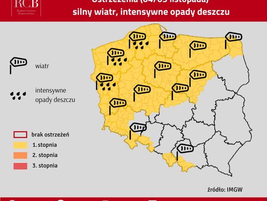 IMGW ostrzega! Tej nocy może mocno wiać 