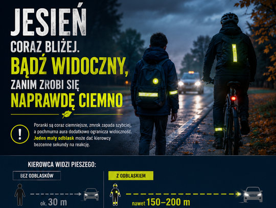 Jesień coraz bliżej. Bądź widoczny, zanim zrobi się naprawdę ciemno