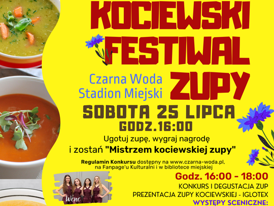 Kociewski Festiwal Zupy już 25 lipca w Czarnej Wodzie