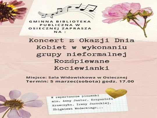 Koncert z okazji Dnia Kobiet w Osiecznej!