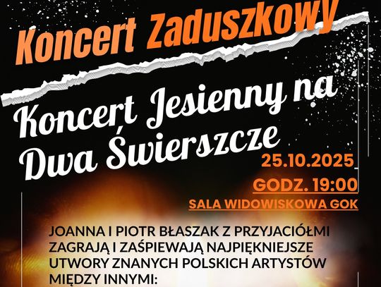 Koncert Zaduszkowy – Jesienne dźwięki w Gminnym Ośrodku Kultury w Kaliskach