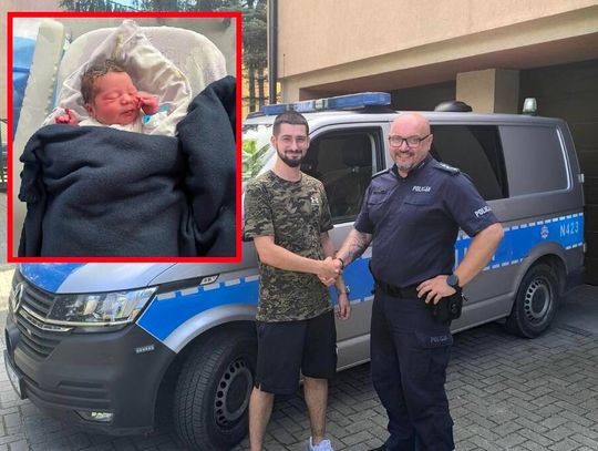 Narodziny z policyjną asystą w Pelplinie- asp. sztab. Arkadiusz Grenc pomógł przyjść na świat małemu Juliankowi