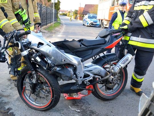 Nieletni motocyklista po wypadku trafił do szpitala