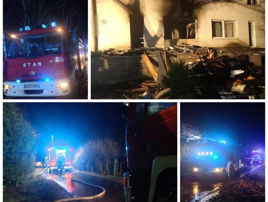 Nocny pożar budynku w gminie Smętowo Graniczne. Jedna osoba trafiła do szpitala