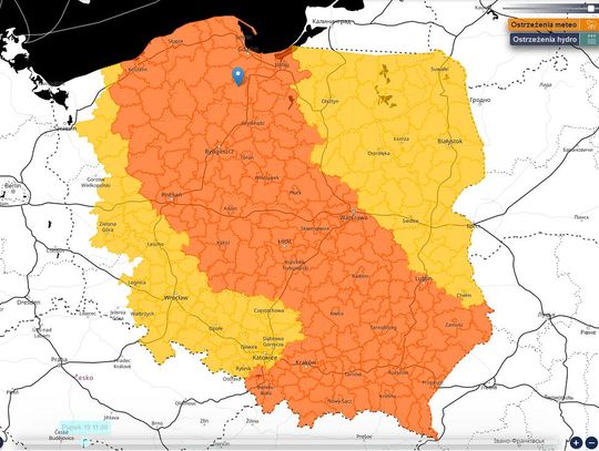 OSTRZEŻENIE meteorologiczne II stopnia dla powiatu starogardzkiego