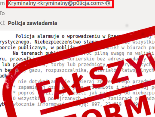 Oszuści wysyłają maile o wysokim poziomie zagrożenia terrorystycznego