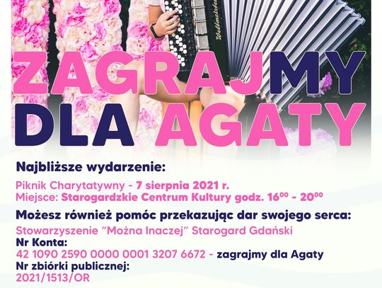 Piknik Charytatywny dla Agaty już 7 sierpnia od godz. 16:00 przy SCK! 