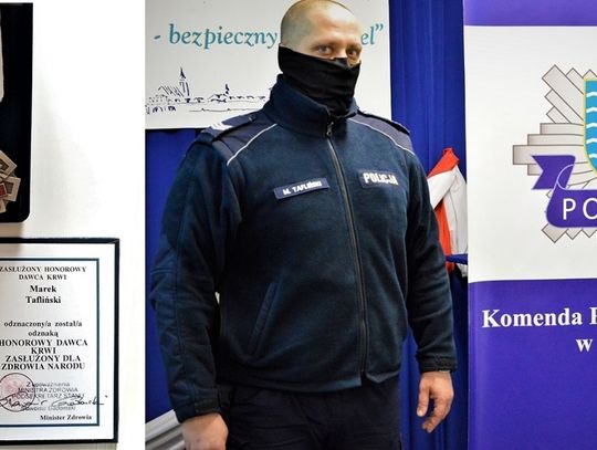 Policjant z Tczewa odznaczony odznaką "Honorowy Dawca Krwi i Zasłużony dla Zdrowia Narodu"