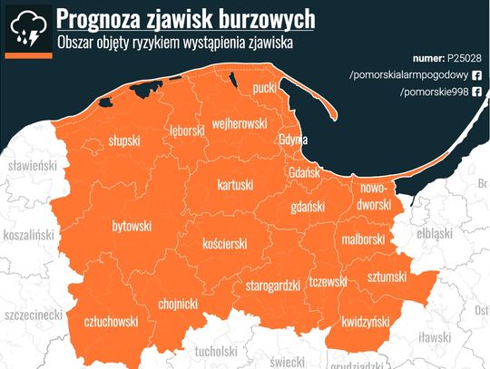 Pomorski Alarm Pogodowy ostrzega przed lokalnie silnymi burzami