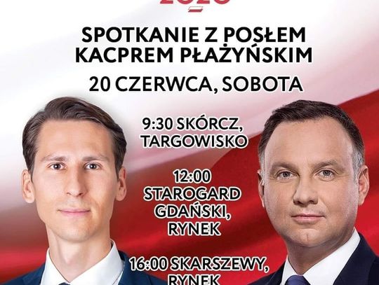 Poseł Kacper Płażyński odwiedzi Skórcz, Skarszewy i Starogard Gdański 