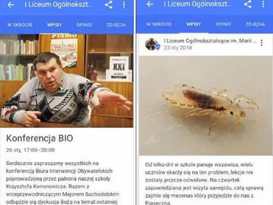 Śledczy szukają osoby, która w imieniu szkoły wysyłała nieprawdziwe informacje