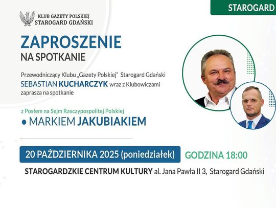 Spotkanie z posłem Markiem Jakubiakiem w Starogardzie Gdańskim