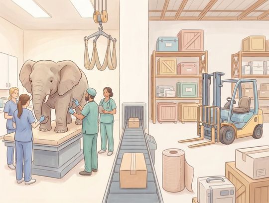 Szpital wagi ciężkiej. Co wspólnego ma magazyn z operacją słonia?