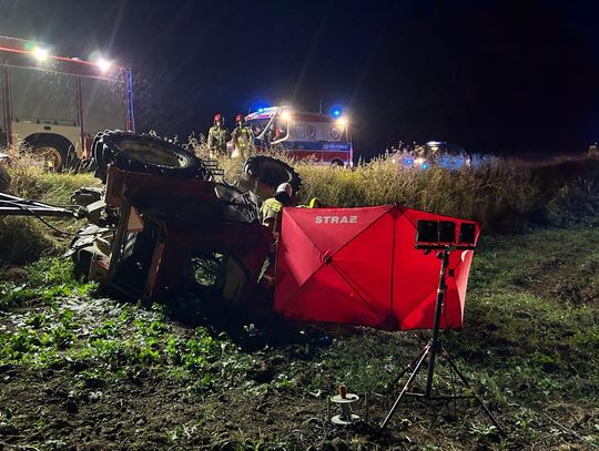 Tragiczny wypadek w gminie Gniew. Zginął 61-letni kierowca ciągnika