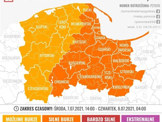 UWAGA: Bardzo niepewna sytuacja burzowa. Pomorski Alarm Pogodowy ostrzega