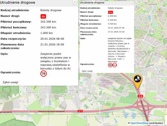 UWAGA KIEROWCY: Utrudnienia na Obwodnicy Trójmiasta. Prace przy węźle Gdańsk Południe