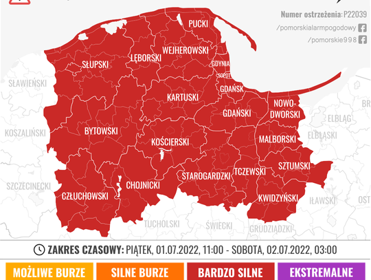 UWAGA: Kolejne ostrzeżenie przed silnymi burzami z gradem i ulewnym deszczem 