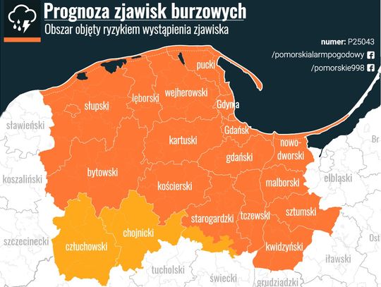 UWAGA: Mogą dziś wystąpić silne burze! Pomorski Alarm Pogodowy ostrzega