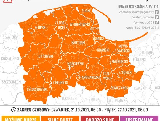 UWAGA na bardzo silny wiatr! Miejscami możliwe gwałtowne burze