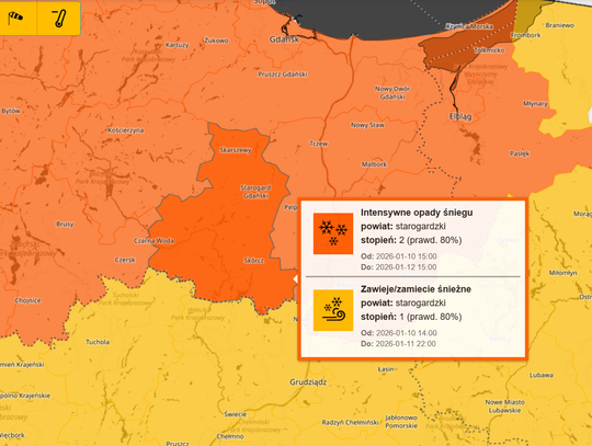 Uwaga na intensywne opady śniegu i zawieje. Miejscami nawet do 50 cm białego puchu