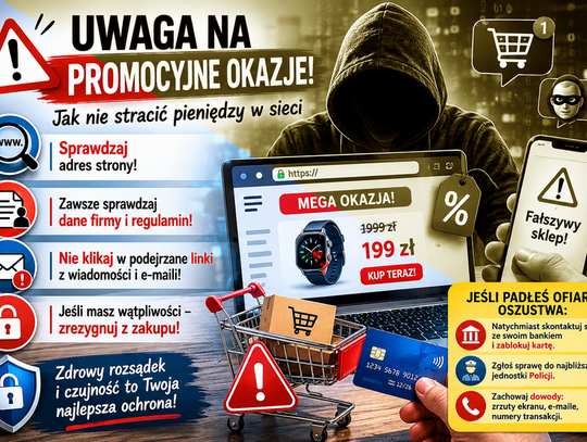Uwaga na „promocyjne okazje”. Policjanci przypominają, jak nie stracić pieniędzy w sieci.