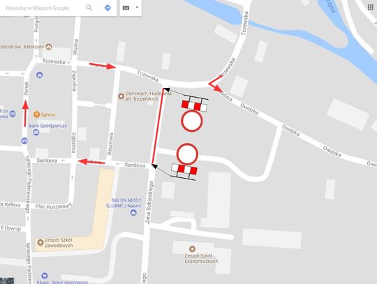 UWAGA. Nieprzejezdna ulica Sobieskiego 