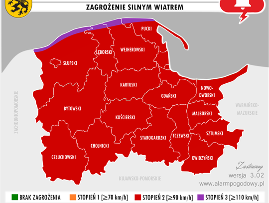 UWAGA: Silny wiatr, opady gradu i intensywne deszcze! 