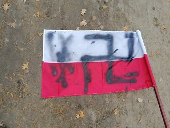 WAŻNE: Profanacja pomnika "Jaszczurki" i flagi narodowej