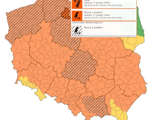 WAŻNE: Zapowiada się niespokojna noc w powiecie starogardzkim. Silne burze z gradem i ulewy