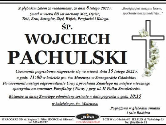 We wtorek pogrzeb Wojciecha Pachulskiego, nauczyciela i wychowawcy wielu młodych pokoleń 