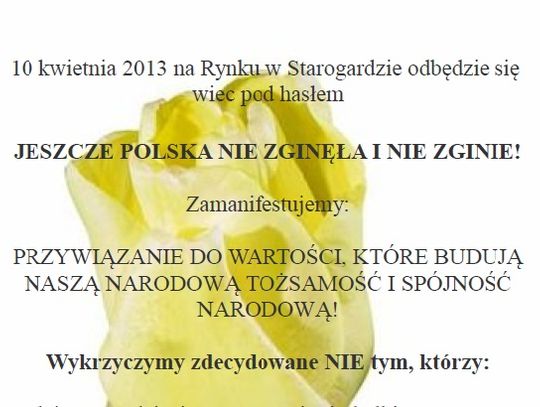 Wiec z tulipanami: „NIE dla polityki obecnego rządu&quot;