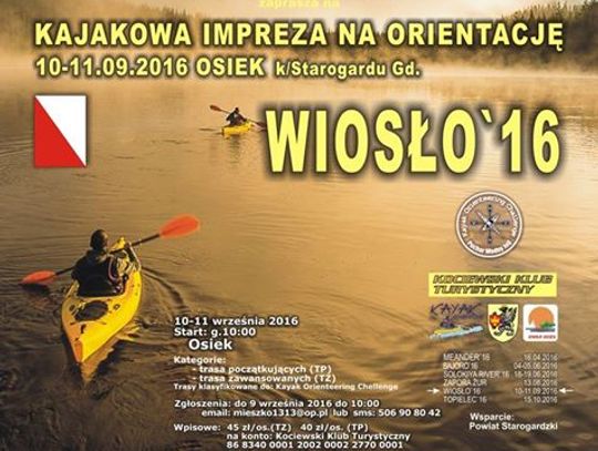 Wrześniowe kajaki na jeziorze w Osieku - Wiosło ‘16 