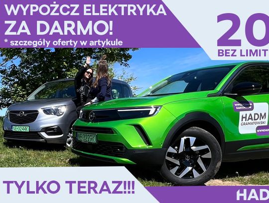 Wynajmij elektryka na weekend lub zgarnij go za darmo! Trwa promocja na wynajem w wypożyczalni HADM Gramatowski