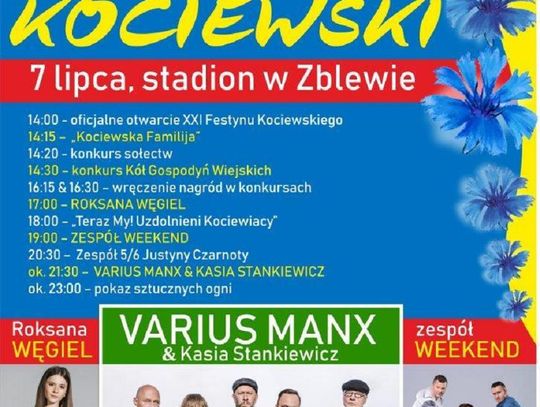 XXI Festyn Kociewski  Zagra Varius Manx