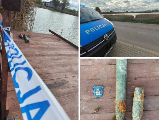 Z jeziora w Bobowie wyłowił... pociski z okresu II wojny światowej