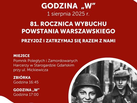 Zaproszenie na uroczystości związane z 81. rocznicą wybuchu Powstania Warszawskiego