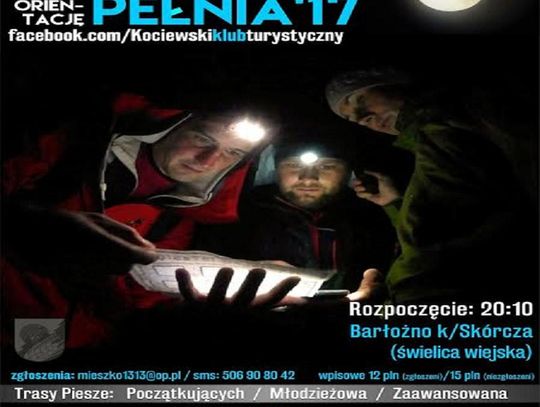 Zimowa Pełnia 2017. Nocna Impreza na Orientację w Barłożnie 