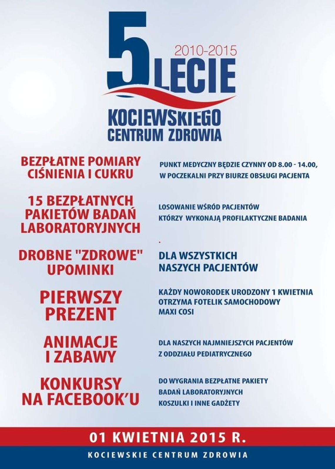 5 - lecie Kociewskiego Centrum Zdrowia - czekają atrakcje 5 - lecie Kociewskiego Centrum Zdrowia - czekają atrakcje