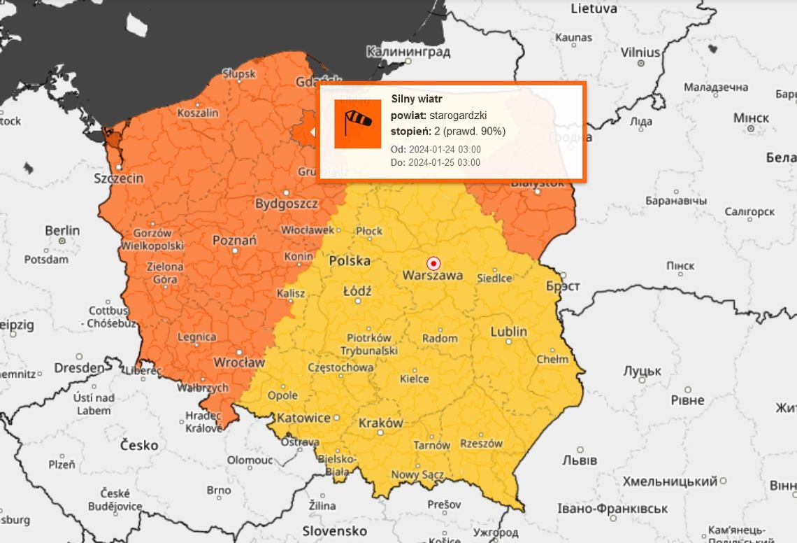 Będzie mocno wiało! Jest ostrzeżenie IMGW II stopnia dla naszego regionu