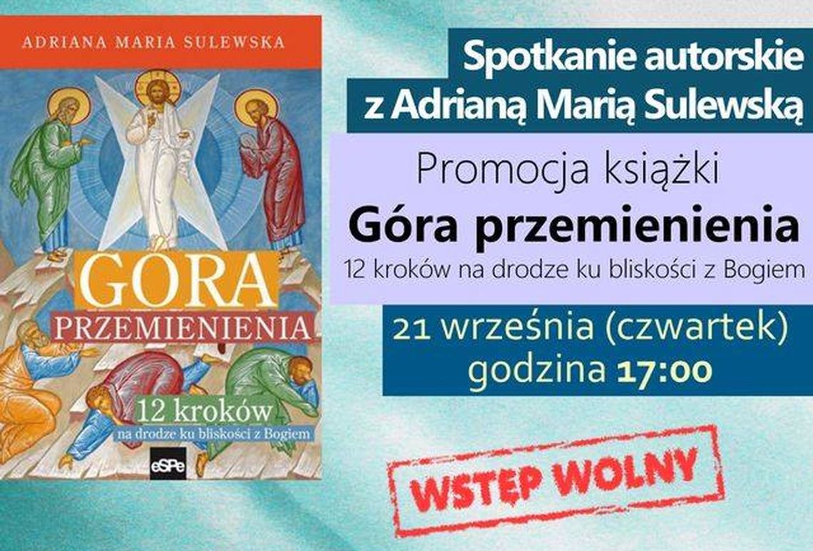 Biblioteka zaprasza do udziału w spotkaniu autorskim z Adrianą Marią Sulewską 