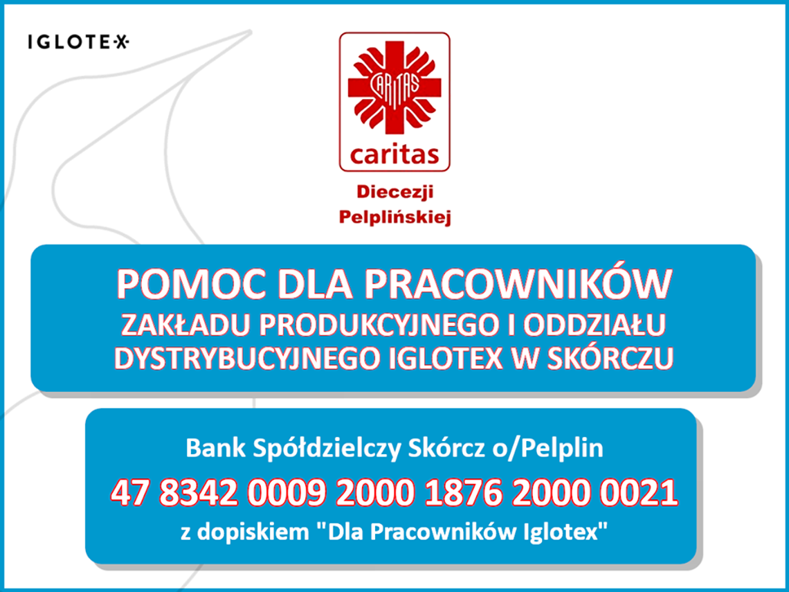 Caritas wesprze pracowników Iglotexu. Uruchomiono specjalne konto bankowe Caritas wesprze pracowników Iglotexu. Uruchomiono specjalne konto bankowe